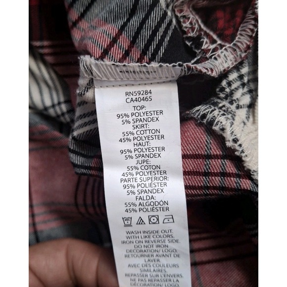 The Childrens Place Girls Christmas Long Sleeve Plaid Ribbed Drop Waist Dress 16 - Picture 6 of 9